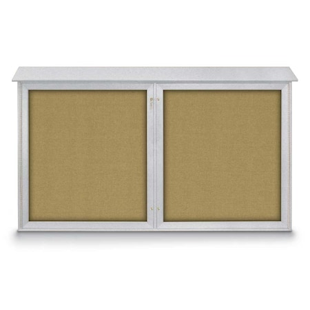 United Visual Products Open Faced Traditional Rounded Corkboard UV646ARC-BRONZE-CLOUD